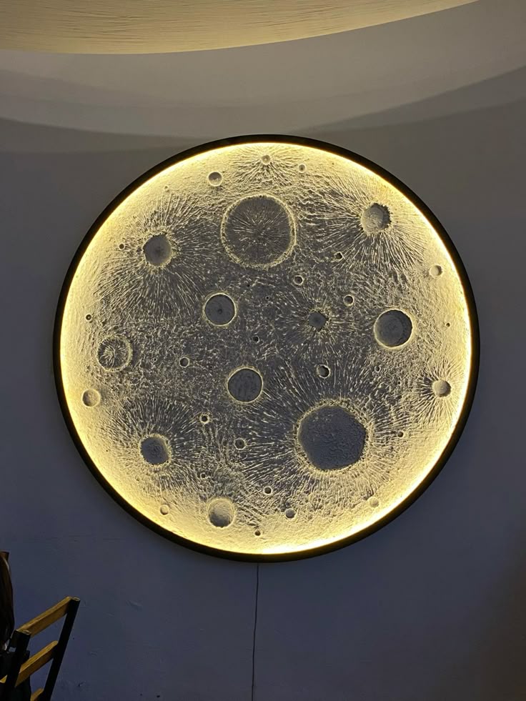 3D Textured Moon Wall Lamp – Realistic Handmade LED Infinity Light for Luxury Home Decor